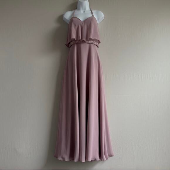 Morilee by Madeline Gardner Dresses & Skirts - MORILEE Madeline Gardner Long Blush Pink Beaded Halter Dress Size 4
